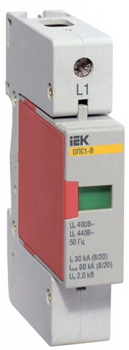 IEK KARAT Ограничитель имп. перенапр. ОПС1-B 1Р In=30kA Un=400B Im=60kA