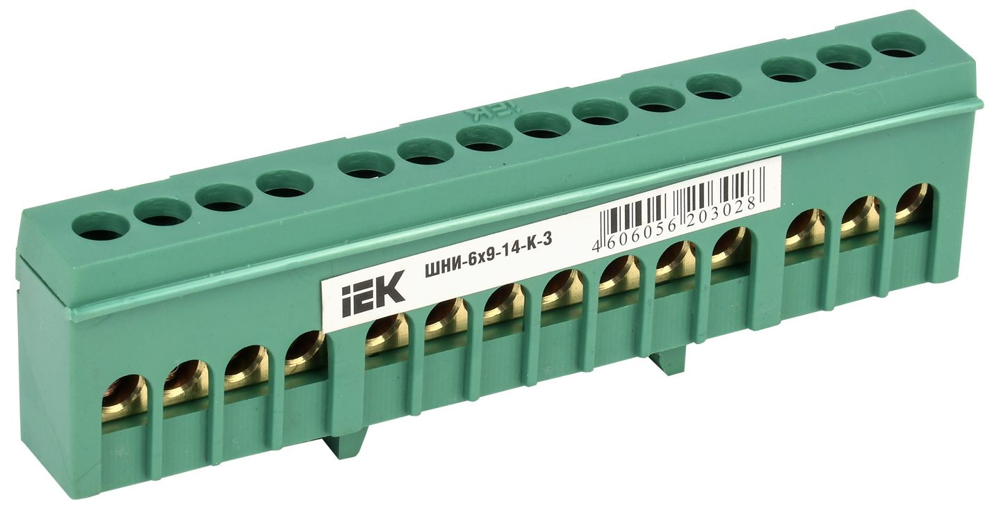 IEK Шина PE земля в корп изол на DIN-рейку ШНИ-6х9-14-К-З