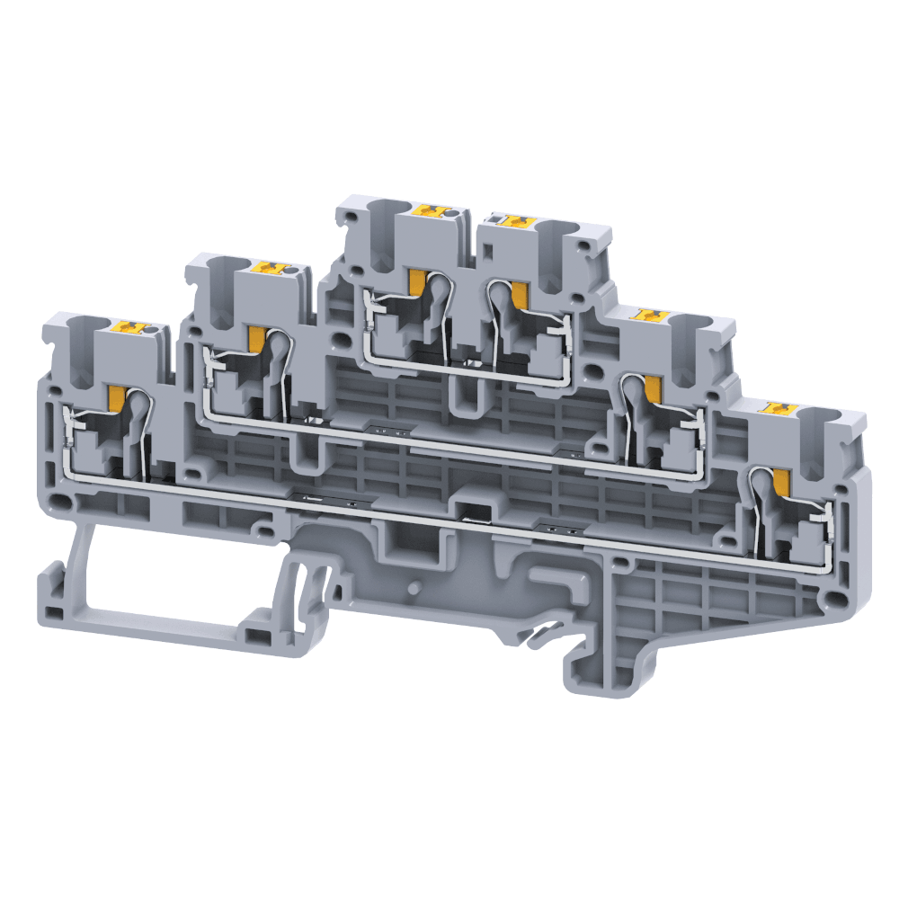 КЭАЗ Клемма 3х-ярусная push-in OptiClip CP3L-2,5-3L-I-серый