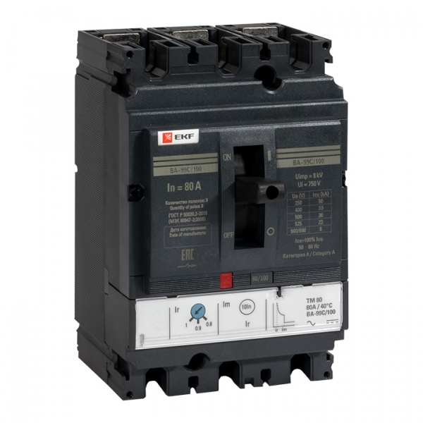 EKF PROxima Автоматический выключатель ВА-99C (Compact NS) 100/ 80А 3P 36кА