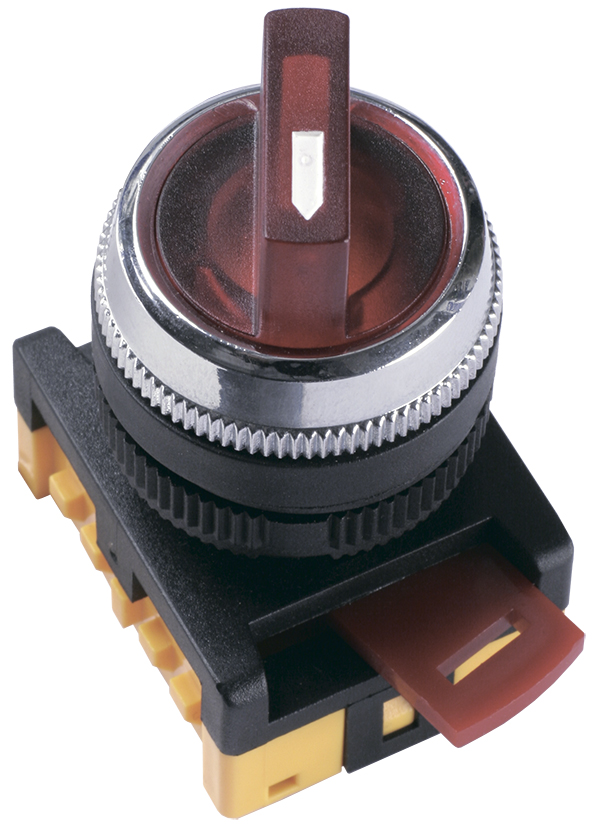 IEK Переключатель АNСLR-22-3 на 3 фикс. полож. красный неон/240В I-O 1з+1р