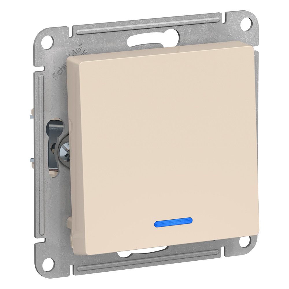 Systeme Electric AtlasDesign Беж Выключатель 1-клавишный с подсветкой, сх.1а, 10АХ, механизм