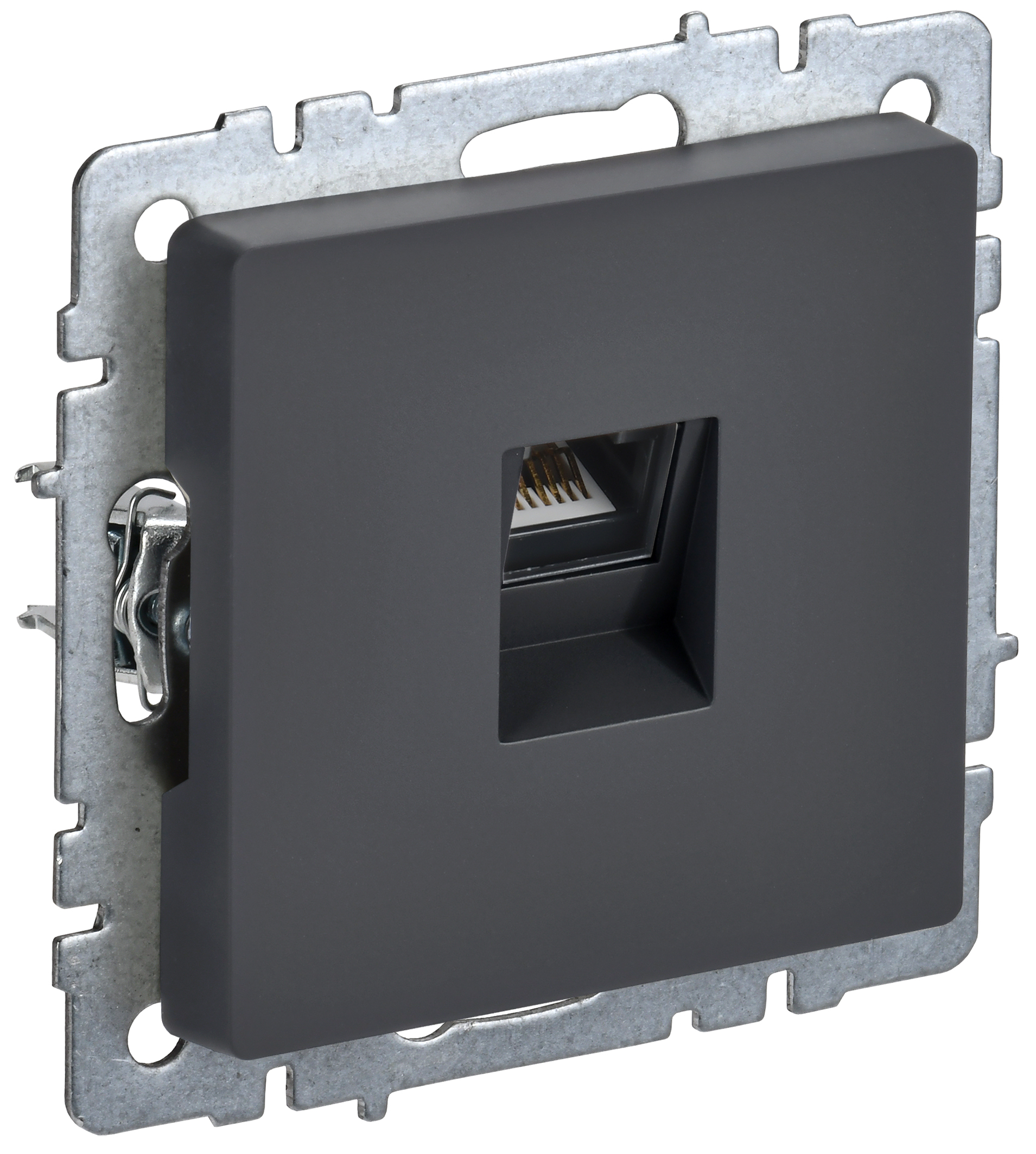 IEK BRITE BASE Графит Розетка комп. RJ45 кат.6 РК11-БрГ