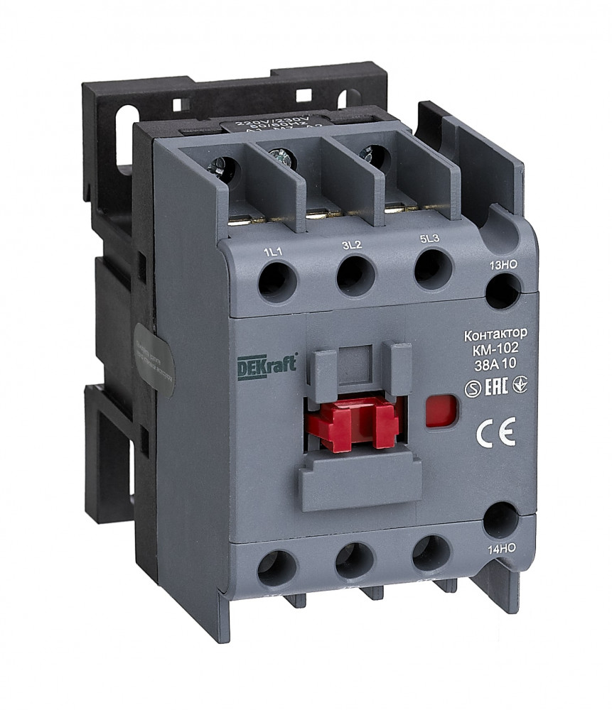 Dekraft Контактор 38А 230В АС3 АС4 1НО КМ-102