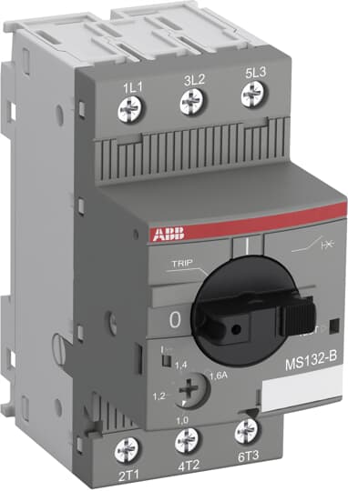 ABB Автоматический выключатель для ЖД транспорта MS132-0.16B 100кА с регулир. тепловой защитой 0.1A-0.16А Класс тепл. расцепит. 10А