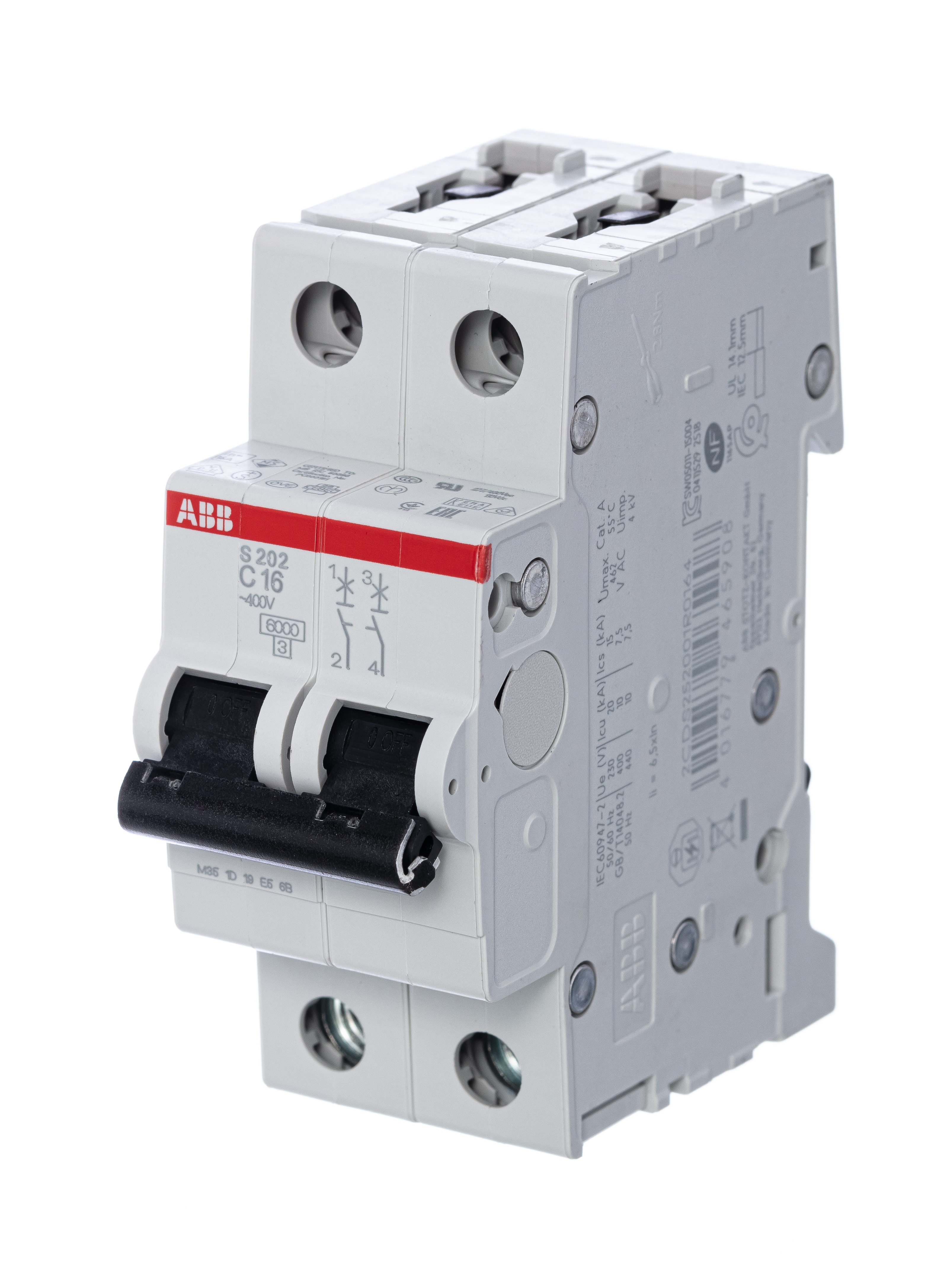 ABB Выключатель автоматический 2-полюсной S202 C16