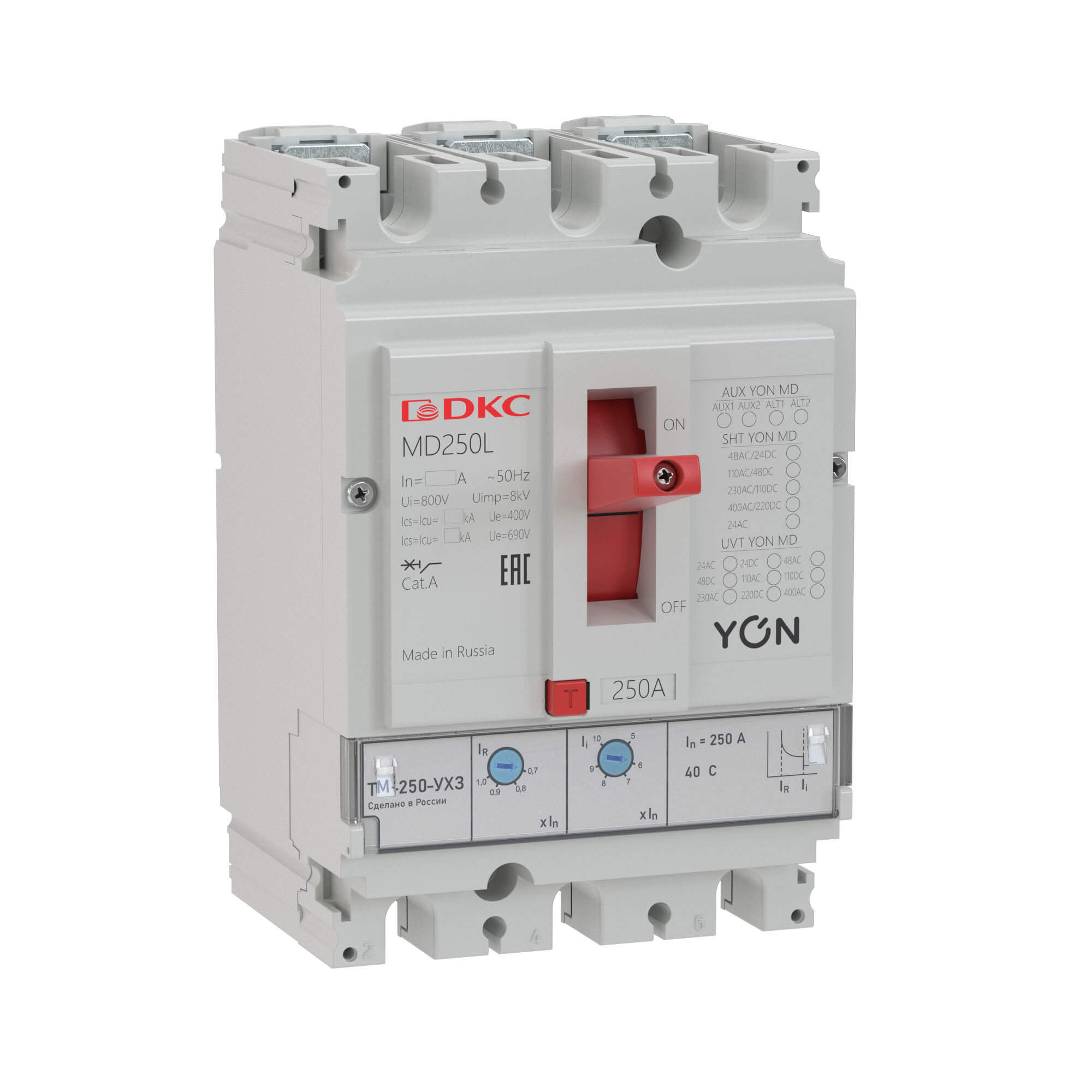 DKC YON pro Автоматический выключатель MD250N-TM250 3P 250А 40kA Ir 0.7…1xIn Ii 5…10xIn