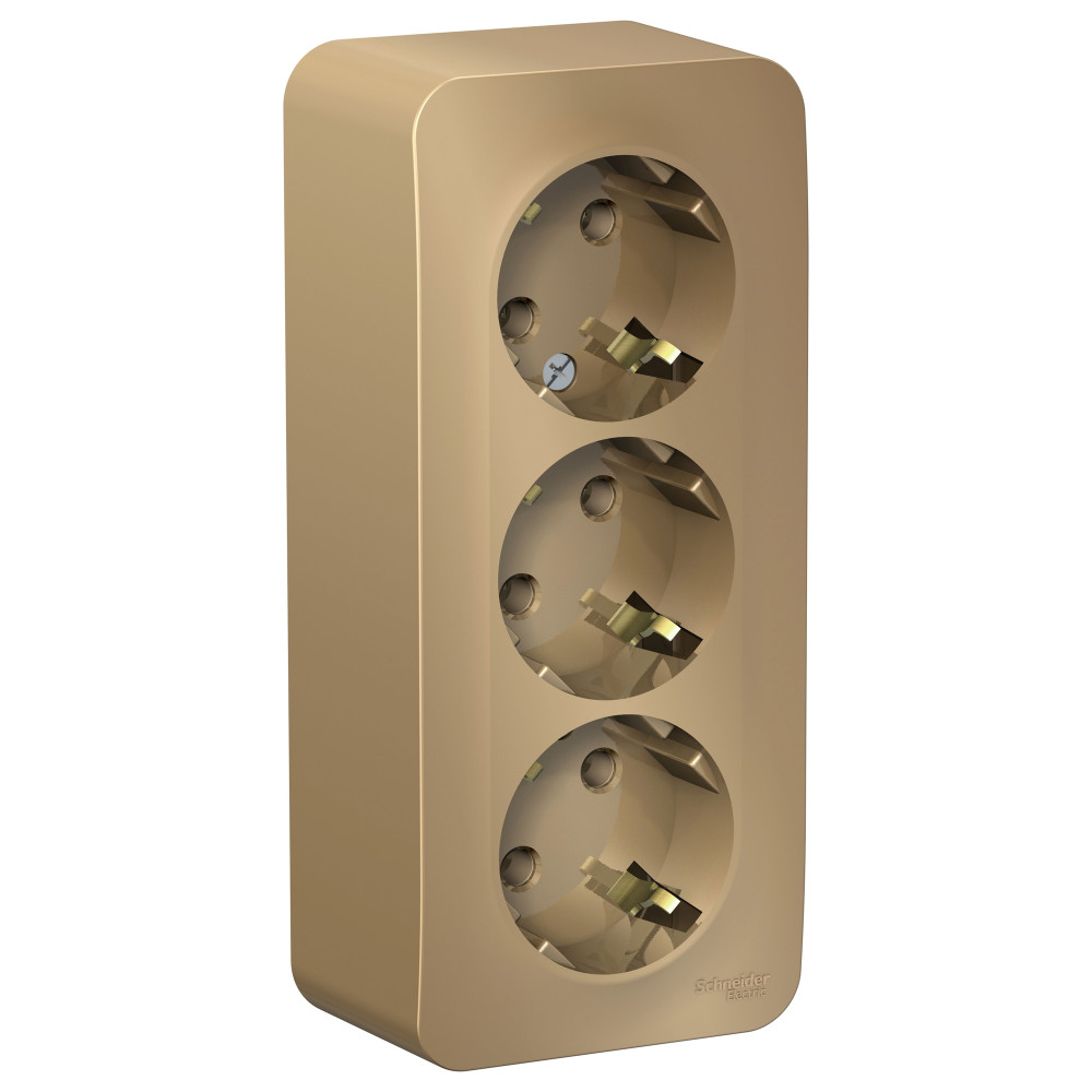 Systeme Electric Blanca наруж Титан Розетка 3-ая с/з без шторок 16А, 250В, изолир. пластина