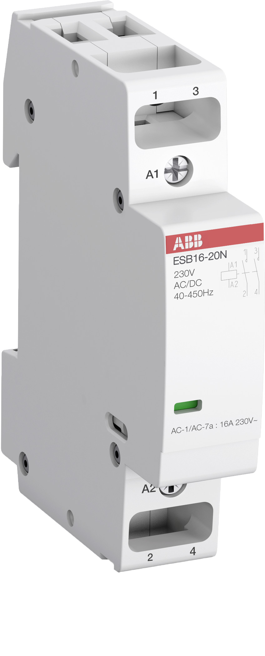 ABB Контактор ESB16-02N-06 модульный (16А АС-1, 2НЗ), катушка 230В AC/DC