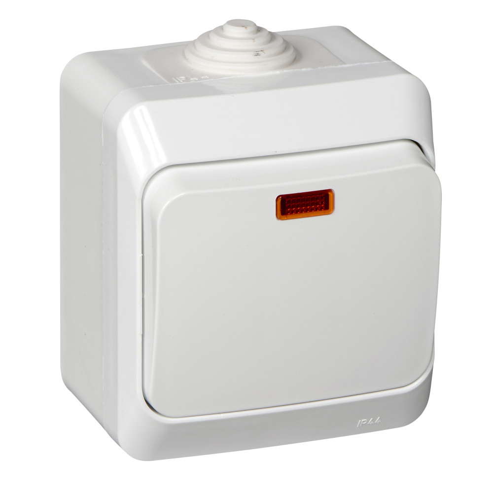 Systeme Electric Этюд наруж Бел Выключатель 1-клавишный с подсветкой IP44