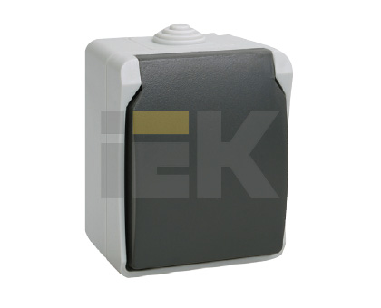 IEK FORS РСб20-3-ФСр Розетка одноместная с з/к для открытой установки IP54