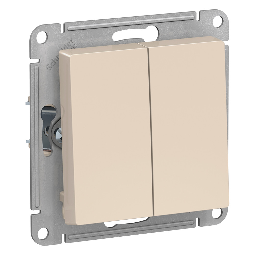 Systeme Electric AtlasDesign Беж Выключатель 2-клавишный сх.5, 10АХ, механизм