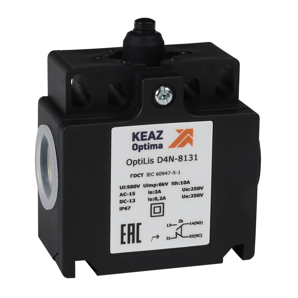 КЭАЗ Выключатель концевой OptiLiS D4N-8131 толкатель пластиковый EN 50047 XCKT2112P16