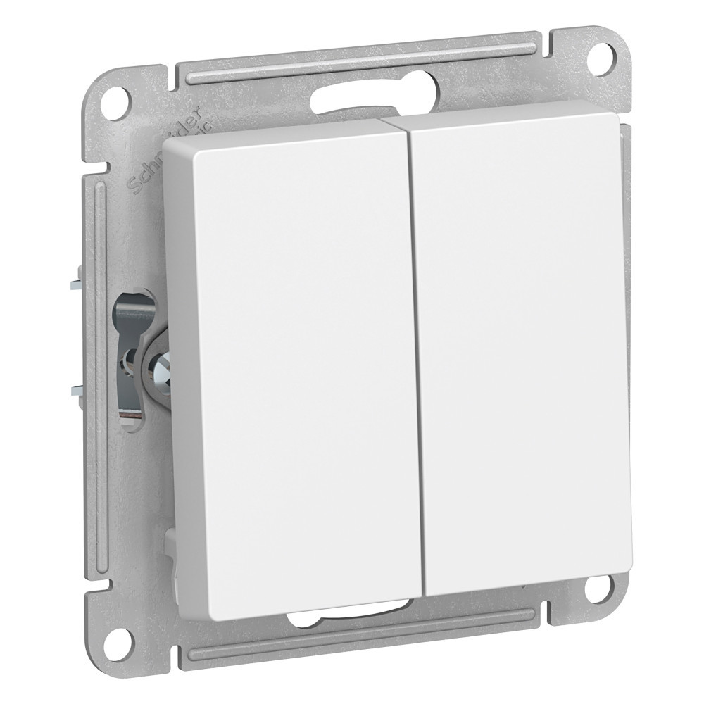 Systeme Electric AtlasDesign Белый Выключатель 2-клавишный с самовозвратом, сх.5, 10АХ, механизм