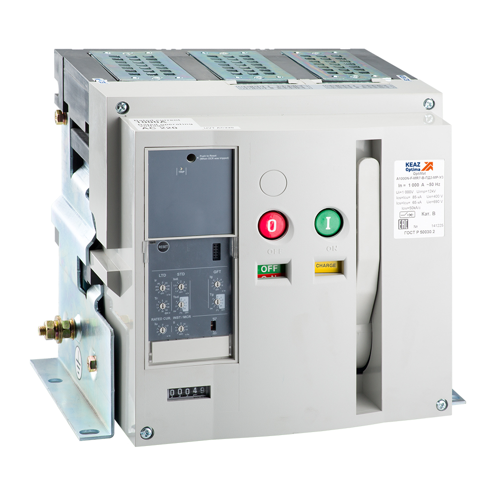 КЭАЗ Выключатель автоматический OptiMat A-1600-S2-3P-65-F-MR7.0-B-C2200-M2-P00-S1-03