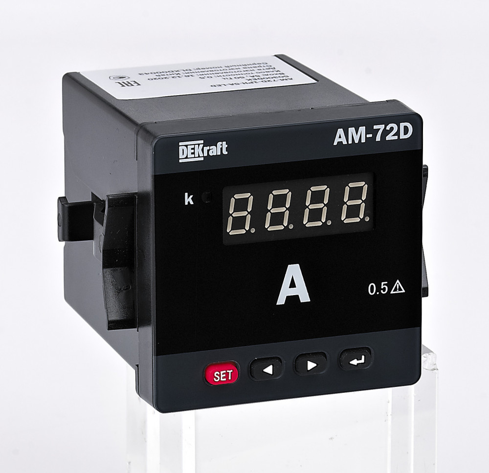 Dekraft Амперметр цифровой 96x96мм однофазный, вход 5А, LED-дисплей АМ-96D