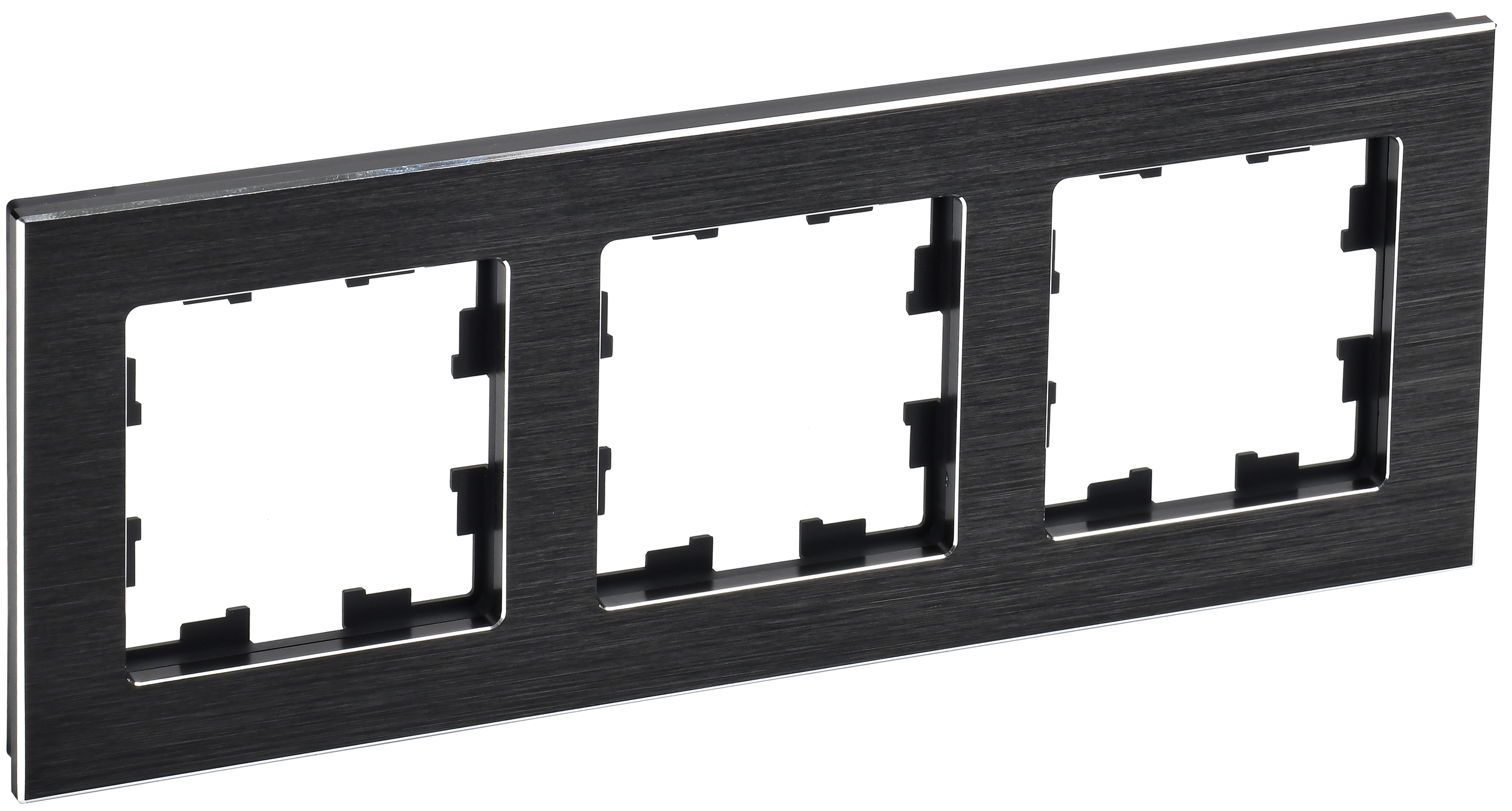 IEK BRITE DECOR Черный металл Рамка 3-м РУ-3-1-БрЧ