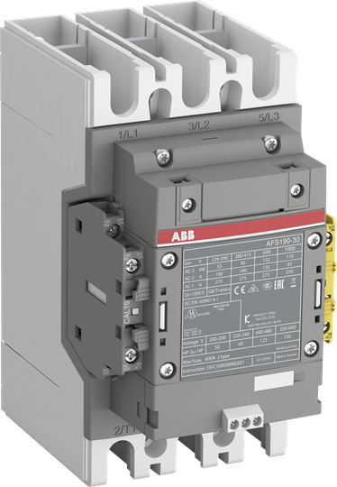 ABB Контактор AFS190-30-12-33 для систем безопасности, с универсальной катушкой управления 100-250В AC/DC с интерфейсом для подключения ПЛК