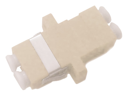 Hyperline FA-P11Z-DLC/DLC-N/WH-BG Оптический проходной адаптер LC-LC, MM, duplex, корпус пластиковый, бежевый, белые колпачки