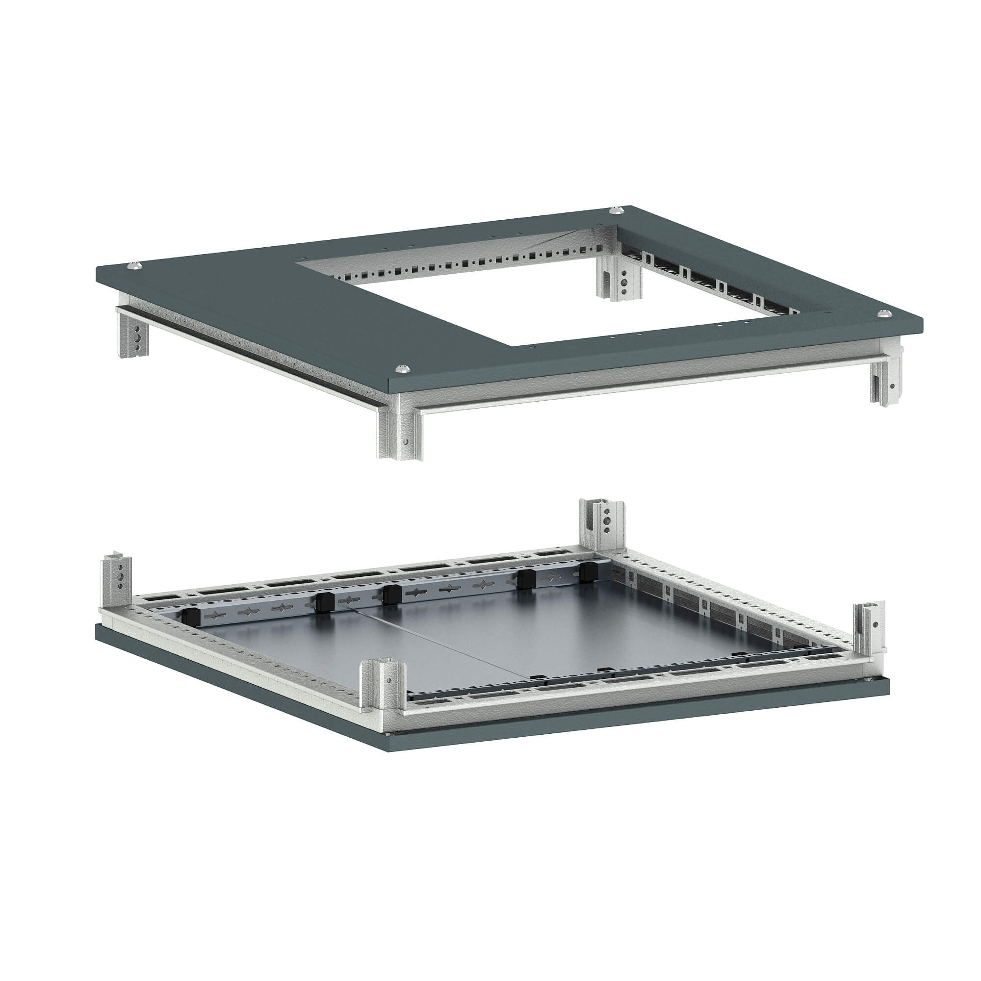 DKC Крыша с фланцем и основание для 19" IT-CQE 800x800, RAL7011