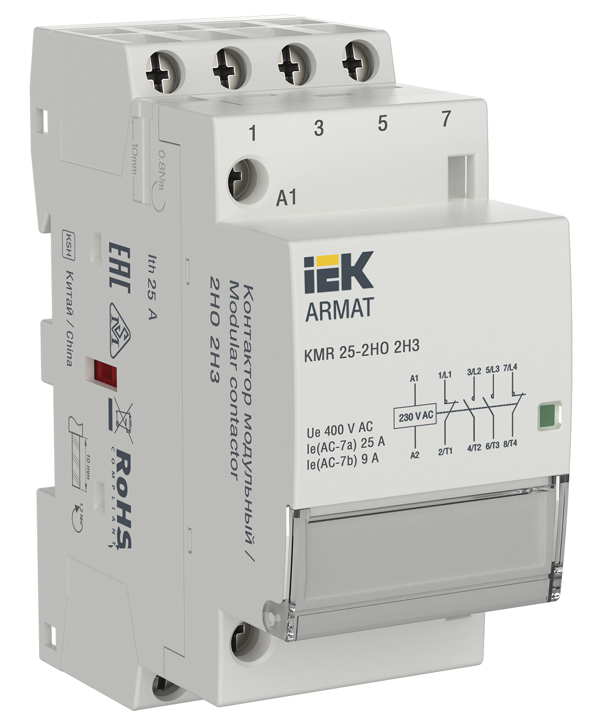 IEK ARMAT Контактор модульный KMR 25А 230В AC 2НО 2НЗ