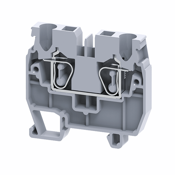 КЭАЗ Мини-клемма проходная пружинная OptiClip CXM-2,5-I-24A-(0,2-2,5)-серый