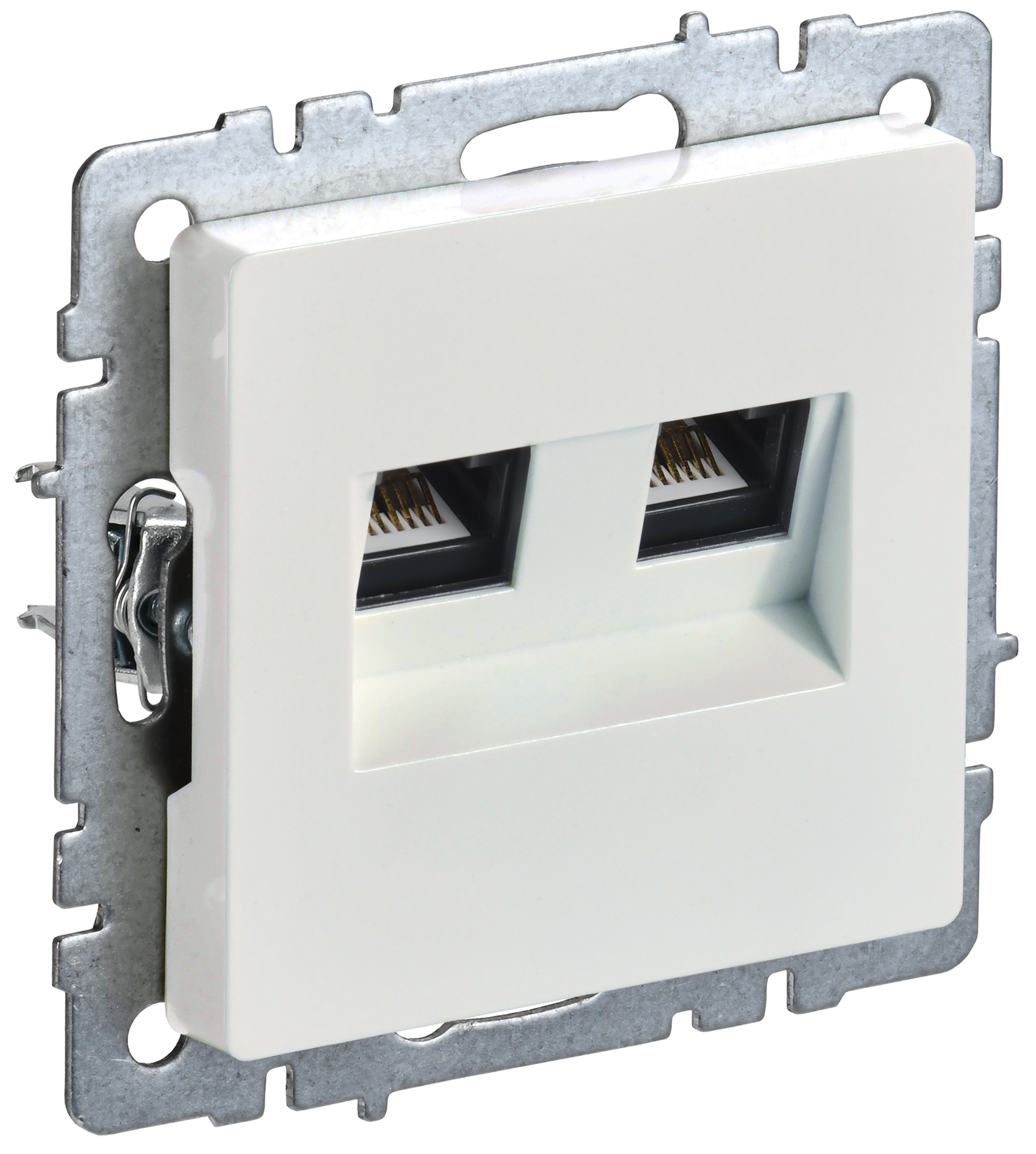 IEK BRITE BASE Жемчуг Розетка комп двойная кат.5E RJ45 РК10-2-БрЖ