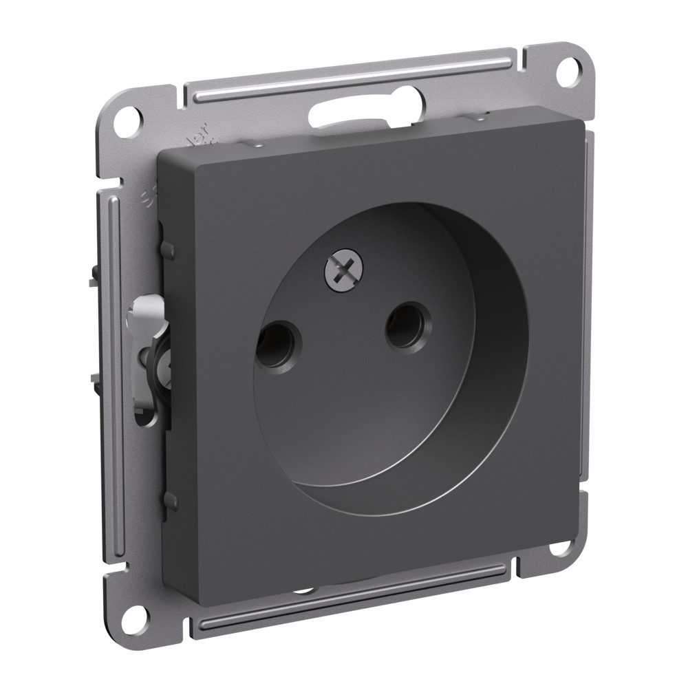 Systeme Electric AtlasDesign Базальт Розетка б/з без шторок, 16А, механизм