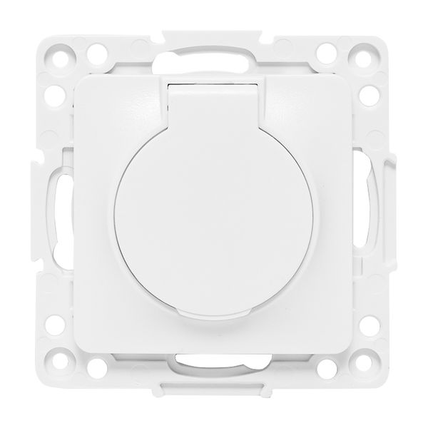 EKF PROxima Стокгольм Белый Розетка с/з, со шторками и крышкой, 16А, IP44