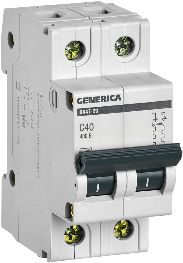 IEK GENERICA Авт. выкл. ВА47-29 2Р 40А 4,5кА х-ка С