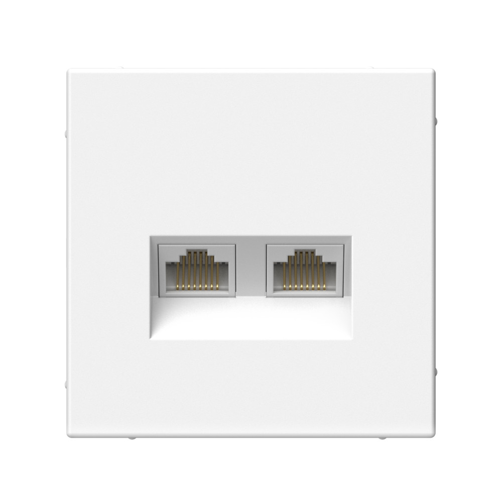 Systeme Electric ArtGallery Белый Розетка двойная компьютерная RJ45+RJ45, кат.6А, механизм