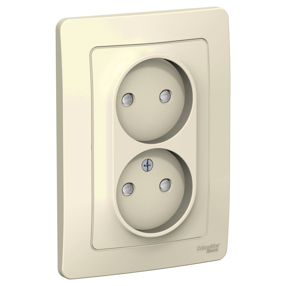 Systeme Electric Blanca внутр Молочная Розетка 2-ая б/з со шторками, 16А, 250В