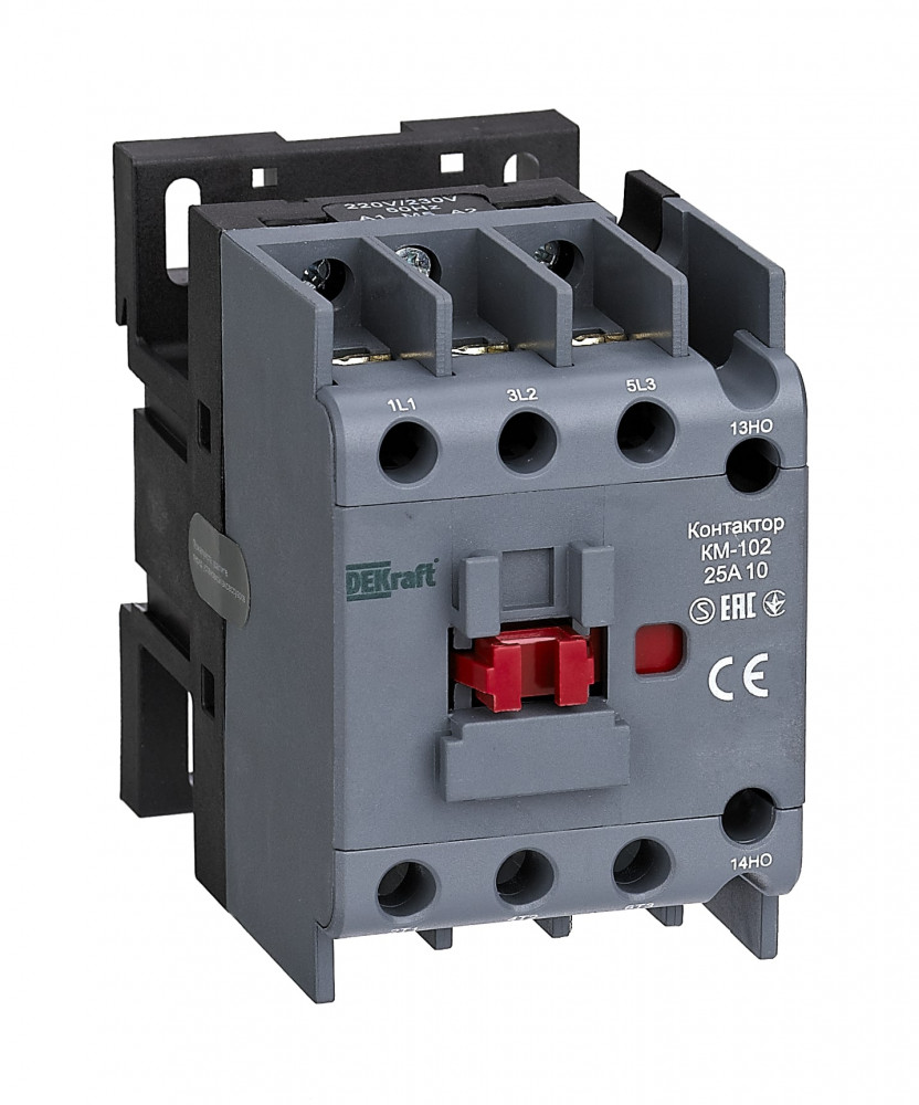Dekraft Контактор 25А 230В АС3 АС4 1НЗ КМ-102