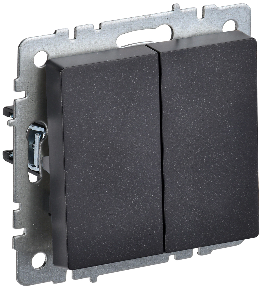 IEK BRITE BASE Черный Выключ. 2-кл 10А ВС10-2-0-БрЧ