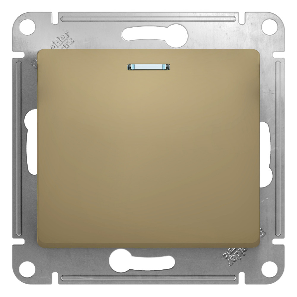 Systeme Electric Glossa Титан Переключатель 1-клавишный с подсветкой, сх.6а, 10АХ