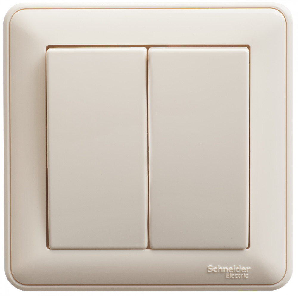Systeme Electric Wessen 59 Беж Выключатель 2-клавишный, 10А (в сборе)