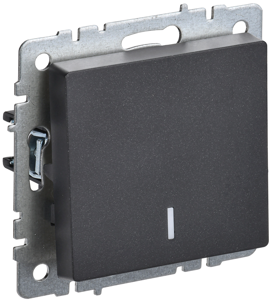 IEK BRITE BASE Черный Выключ. 1-кл с индик 10А ВС10-1-1-БрЧ