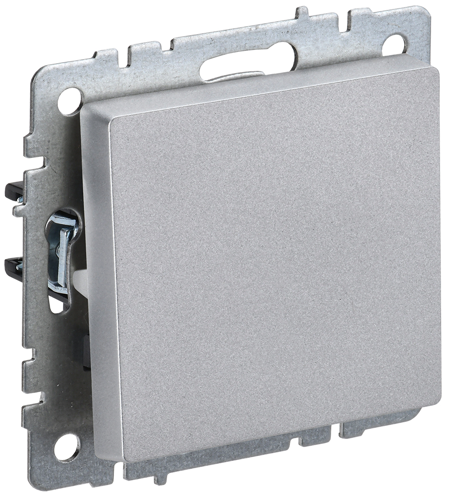 IEK BRITE BASE Алюминий Выключ. 1-кл прох 10А ВС10-1-6-БрА