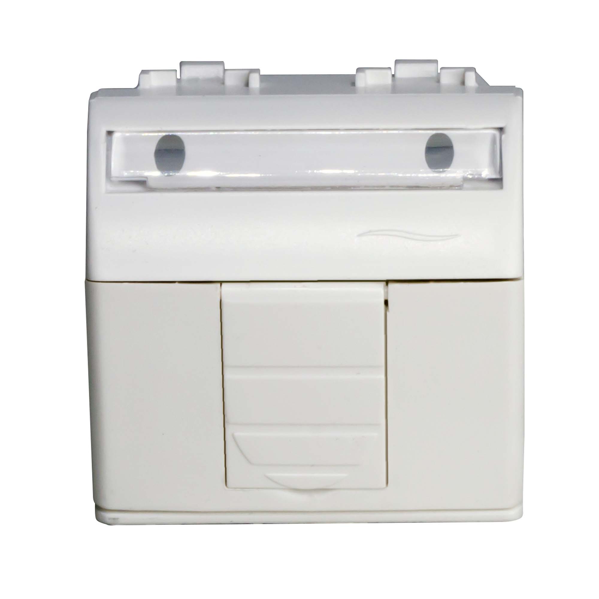 DKC Ком.роз. RJ45 кат.5e, Brava, белая, 2мод
