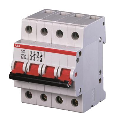 ABB E204r Рубильник 4P 100A рычаг крас.