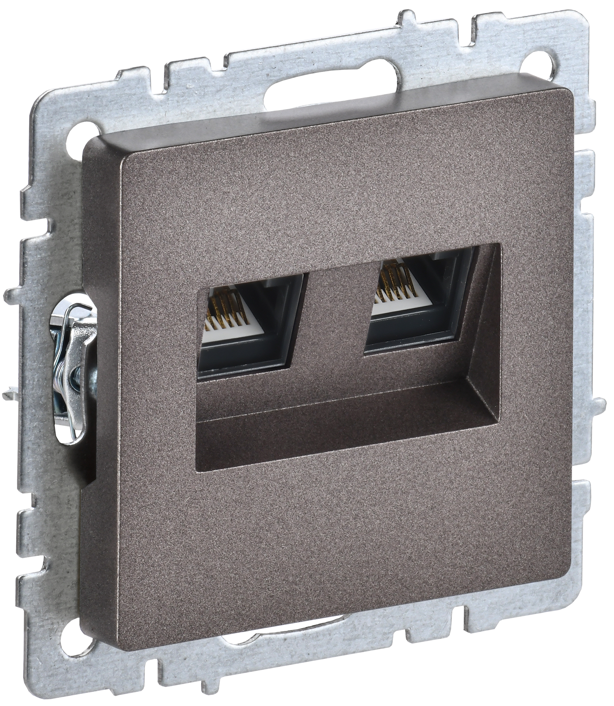 IEK BRITE BASE Темн.бронза Розетка комп. 2-ая RJ45 кат.6 РК11-2-БрТБ