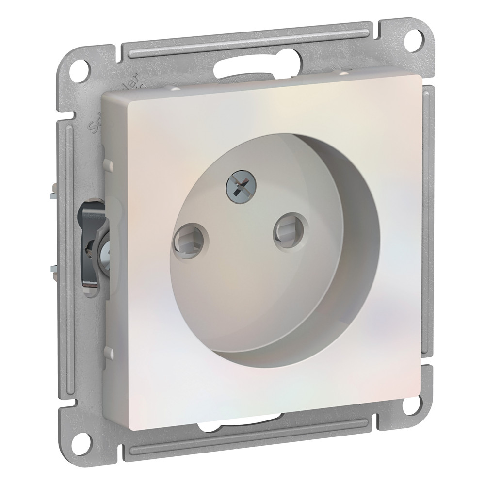 Systeme Electric AtlasDesign Жемчуг Розетка б/з со шторками, 16А, механизм