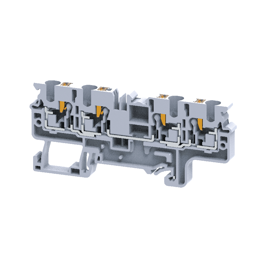 КЭАЗ Клемма с 4-мя контактами push-in OptiClip СP-4-QUATTRO-(0,2-4)-I-серый