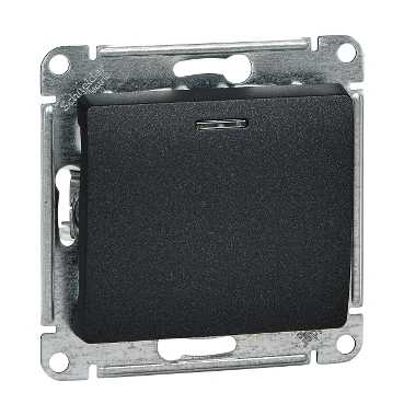 Systeme Electric Glossa Антрацит Выключатель 1-клавишный с подсветкой сх.1а, 10AX