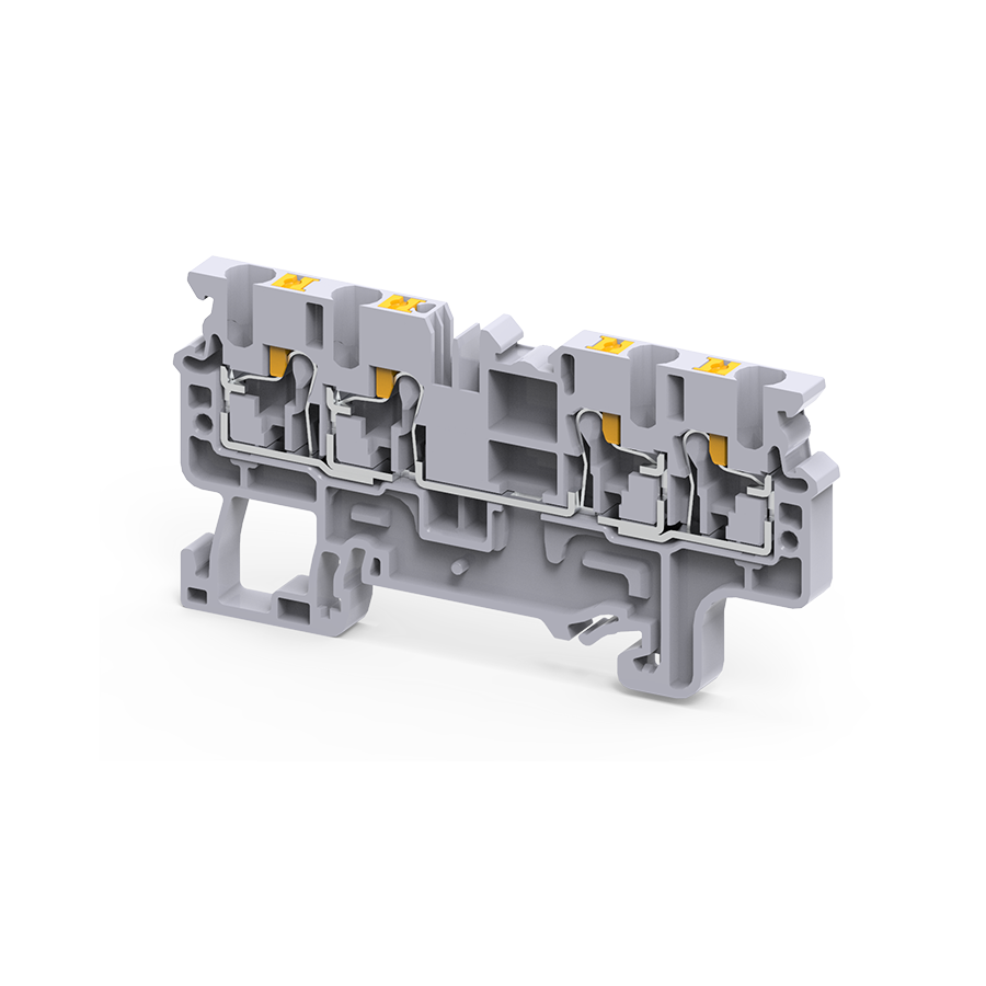 КЭАЗ Клемма с 4-мя контактами push-in OptiClip СP-2,5-QUATTRO-(0,2-2,5)-I-серый