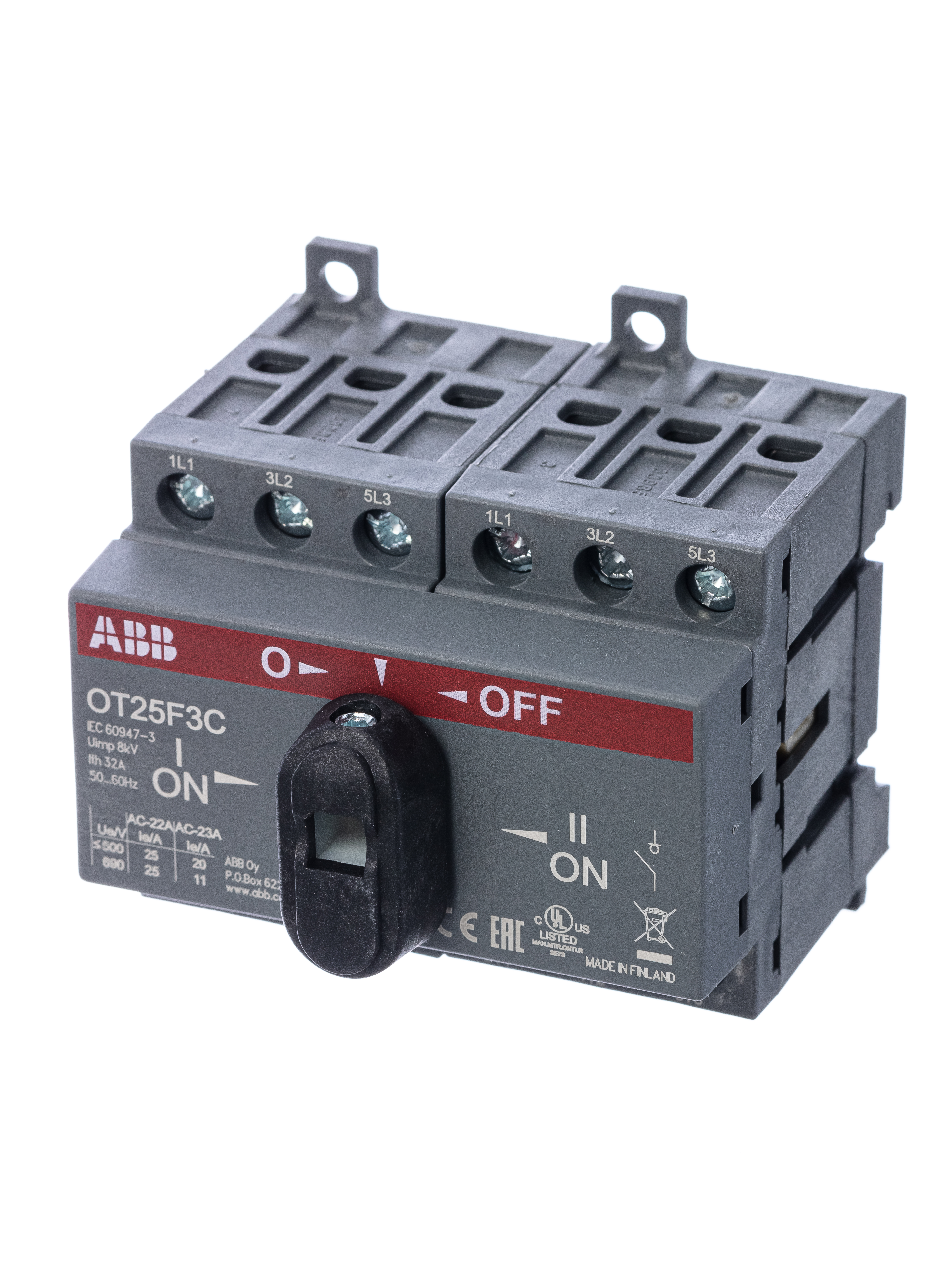 ABB OT25F3С Выключатель-разъединитель реверсивный 3Р 25А с ручкой управления