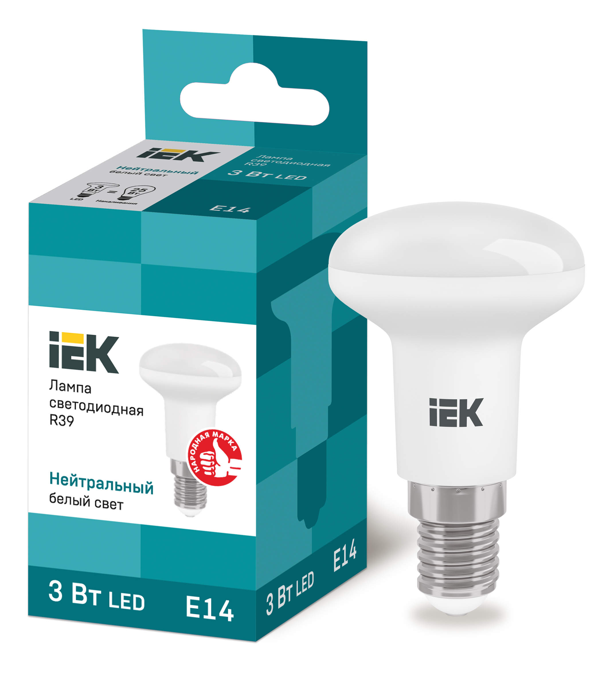 IEK Лампа светодиодная ECO R39 рефлектор 3Вт 230В 4000К E14