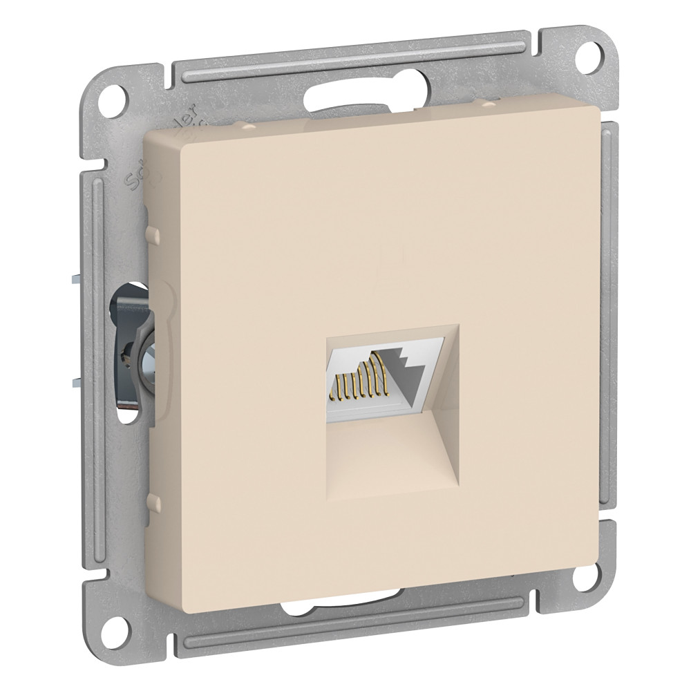 Systeme Electric AtlasDesign Бежевый Розетка компьютерная RJ45, кат. 6A, механизм