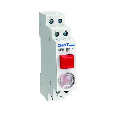 CHINT Кнопка без подсветки NP9-22/2 красная 2НО+2НЗ  (R)