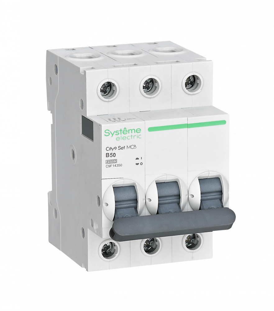 Systeme Electric City9 Set Автоматический выключатель (АВ) B 50А 3P 4.5kA 400В